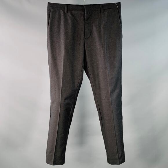 JIL SANDER Size 30 Grey Charcoal Twill Wool Tapered Dress Pants - Picture 1 of 7
